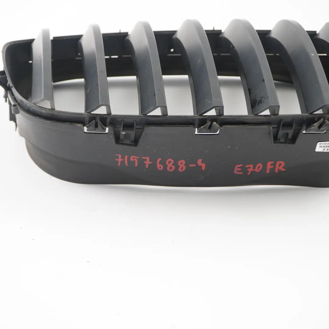 BMW X5 E70 Front Right Grille O/S Trim Panel Cover Bumper Kidney Black - SKU 7157688-4 - Part number 7157688
