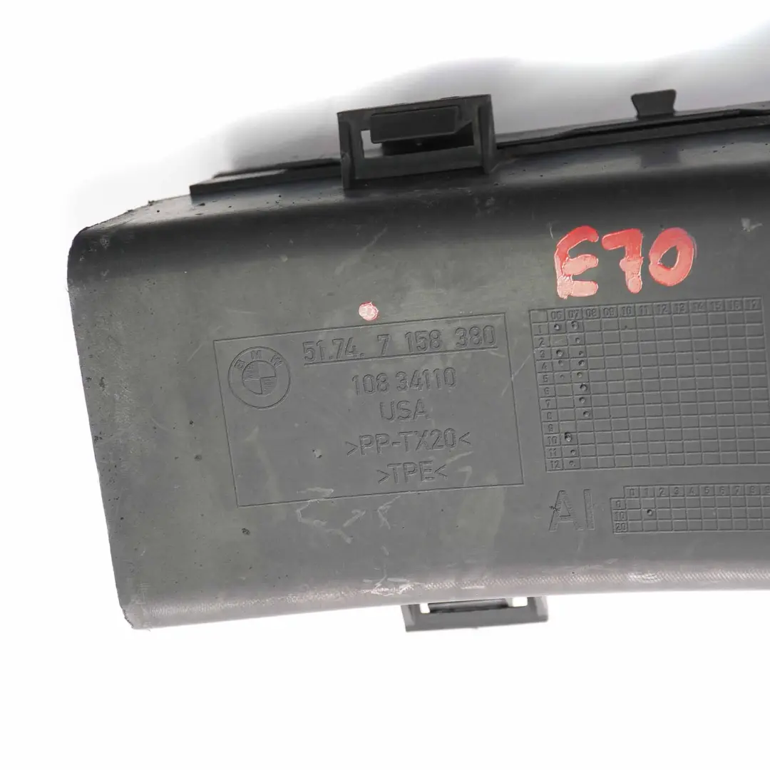  Conduit d'air BMW X5 E70 Canal Avant Droit Tube Frein Refroidissement - SKU 7158380 - Numéro de pièce 7158380