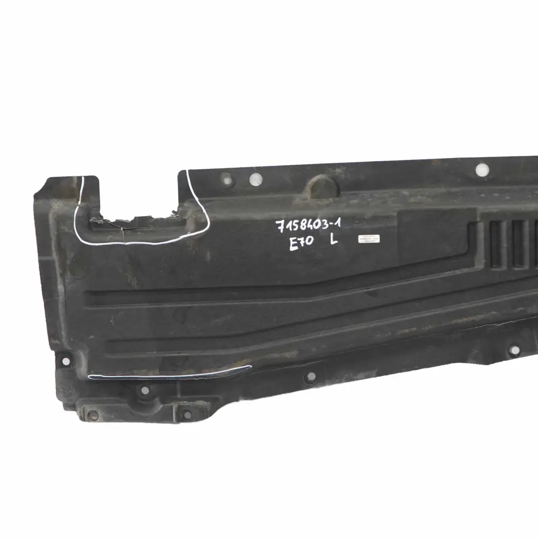 Undertray Panel BMW X5 E70 Left N/S Underbody Panelling Bracket Cover to with Part number 7158403 Undertray Panel BMW X5 E70 Left N/S Underbody Panelling Bracket Cover - SKU 7158403-1 - Part number 7158403