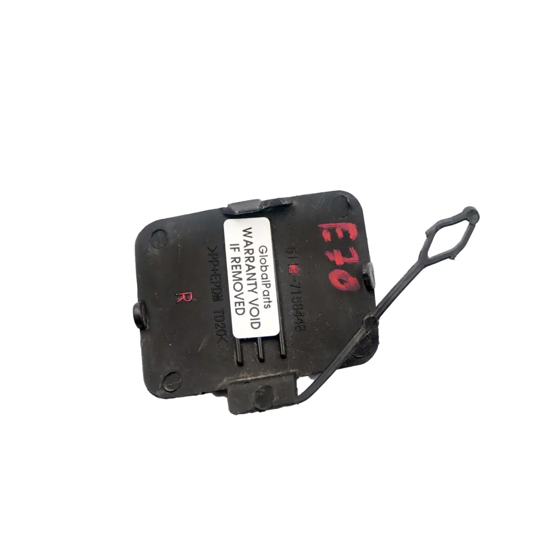 BMW X5 E70 Cover Flap Towing Eye Rear Bumper Right O/S Primed Black - SKU 7158448-PRIM - Part number 7158448