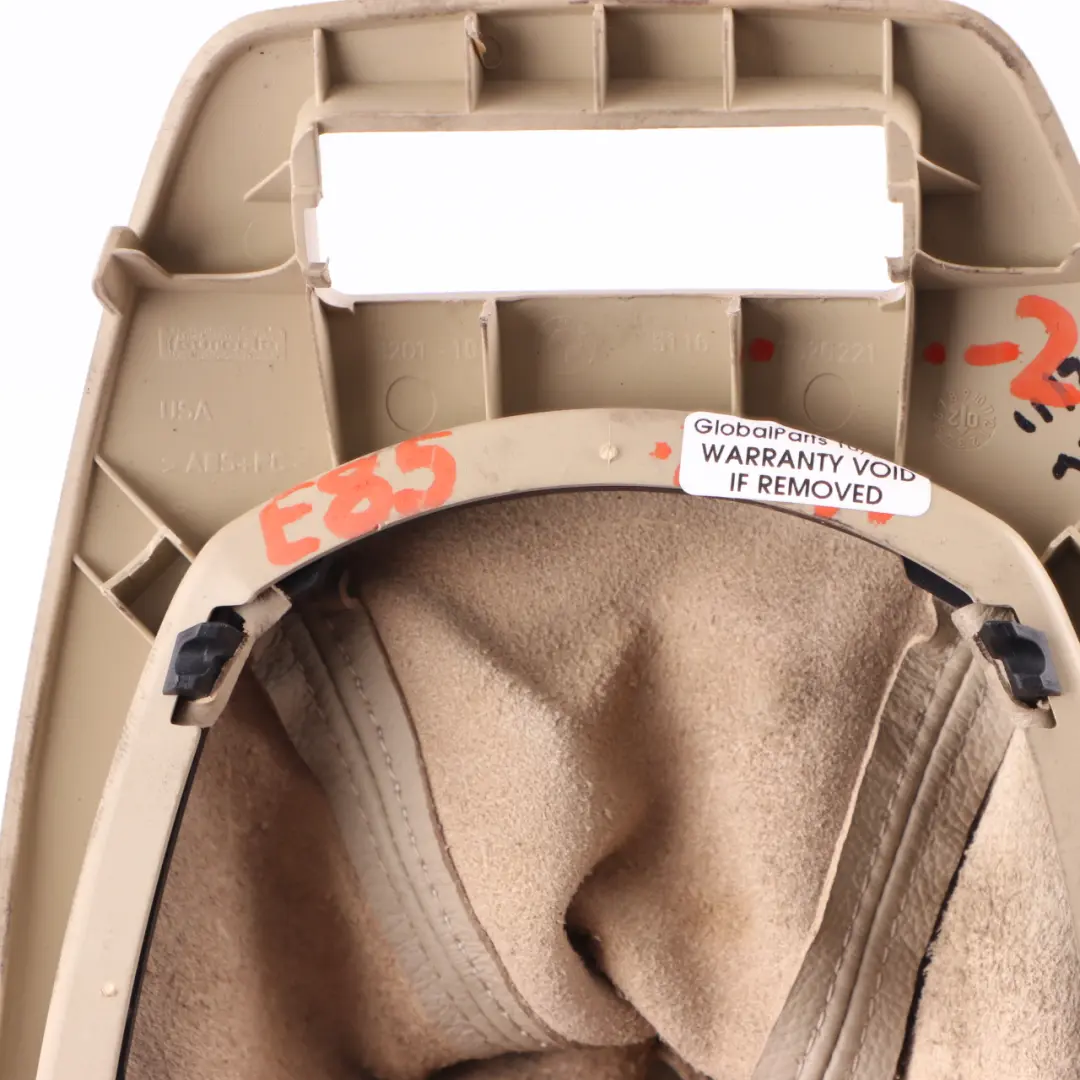 Consola Central Palanca de Cambios Embellecedor Cubierta Beige 7026221 para BMW E85 con número de pieza 7158474 BMW E85 Consola Central Palanca de Cambios Embellecedor Cubierta Beige 7026221 - SKU 7158474 - Número de pieza 7158474