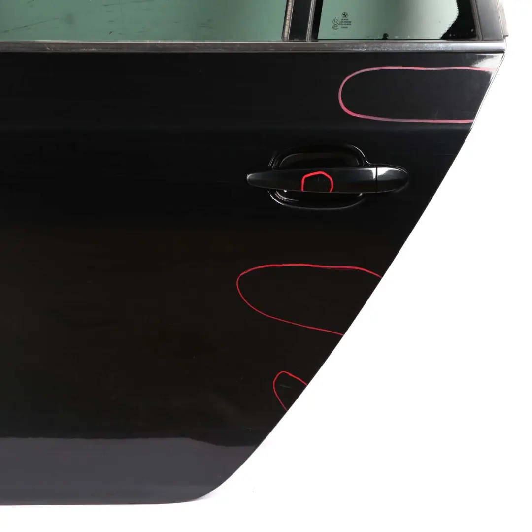 BMW E61 Touring Door Rear Left N/S Black Sapphire Metallic - 475 - SKU 7158501-BS - Part number 7158501