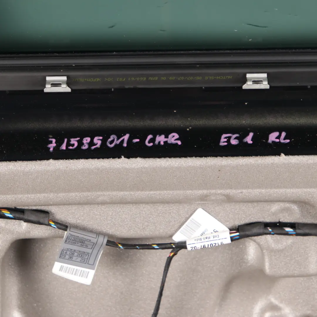 Door Rear Left N/S Carbonschwarz Carbon Black Metallic - 416 to BMW E61 Touring with Part number 7158501 BMW E61 Touring Door Rear Left N/S Carbonschwarz Carbon Black Metallic - 416 - SKU 7158501-CAR - Part number 7158501