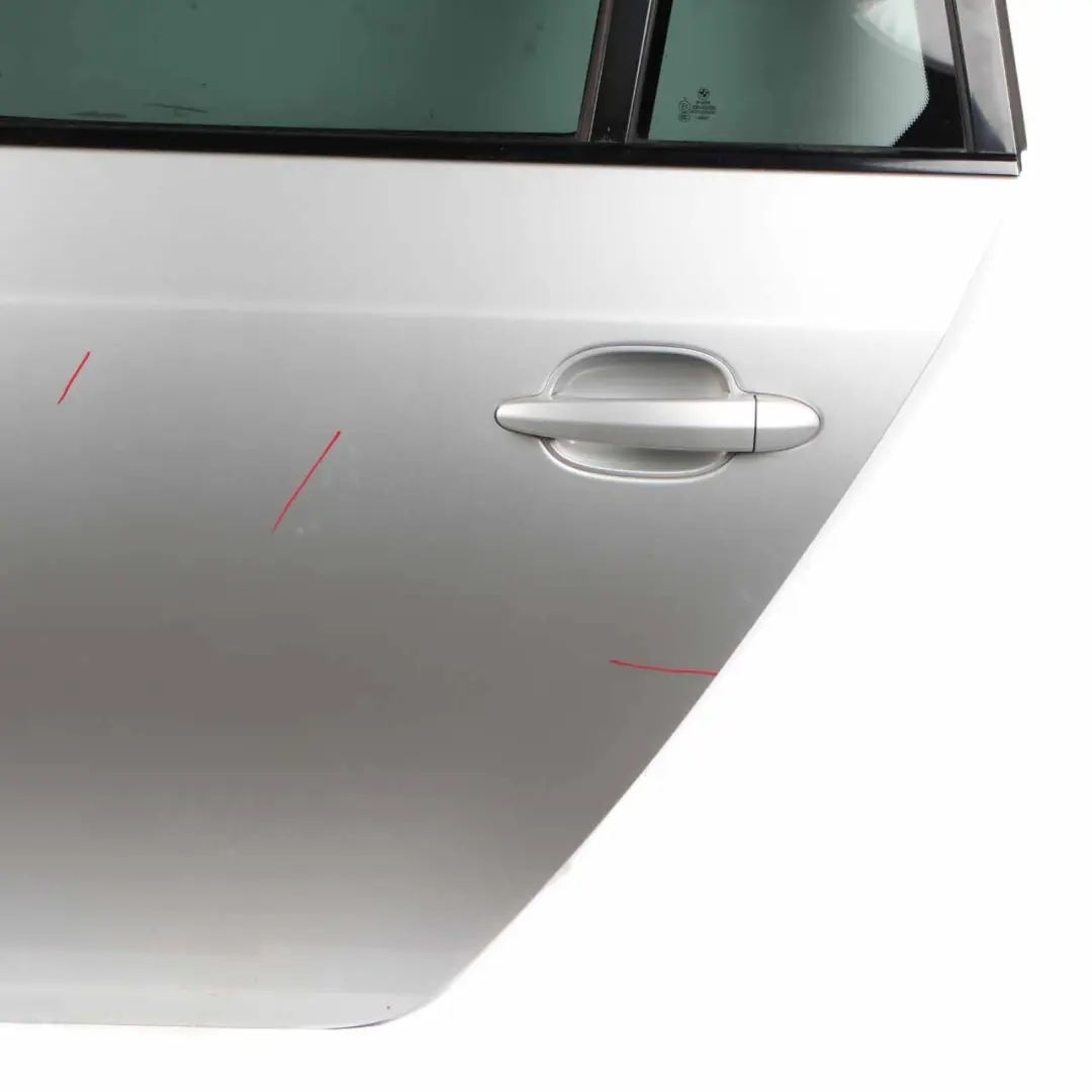 Door Rear Left N/S Titansilber Titan Silver Metallic - 354 to BMW E61 Touring with Part number 7158501 BMW E61 Touring Door Rear Left N/S Titansilber Titan Silver Metallic - 354 - SKU 7158501-TS - Part number 7158501