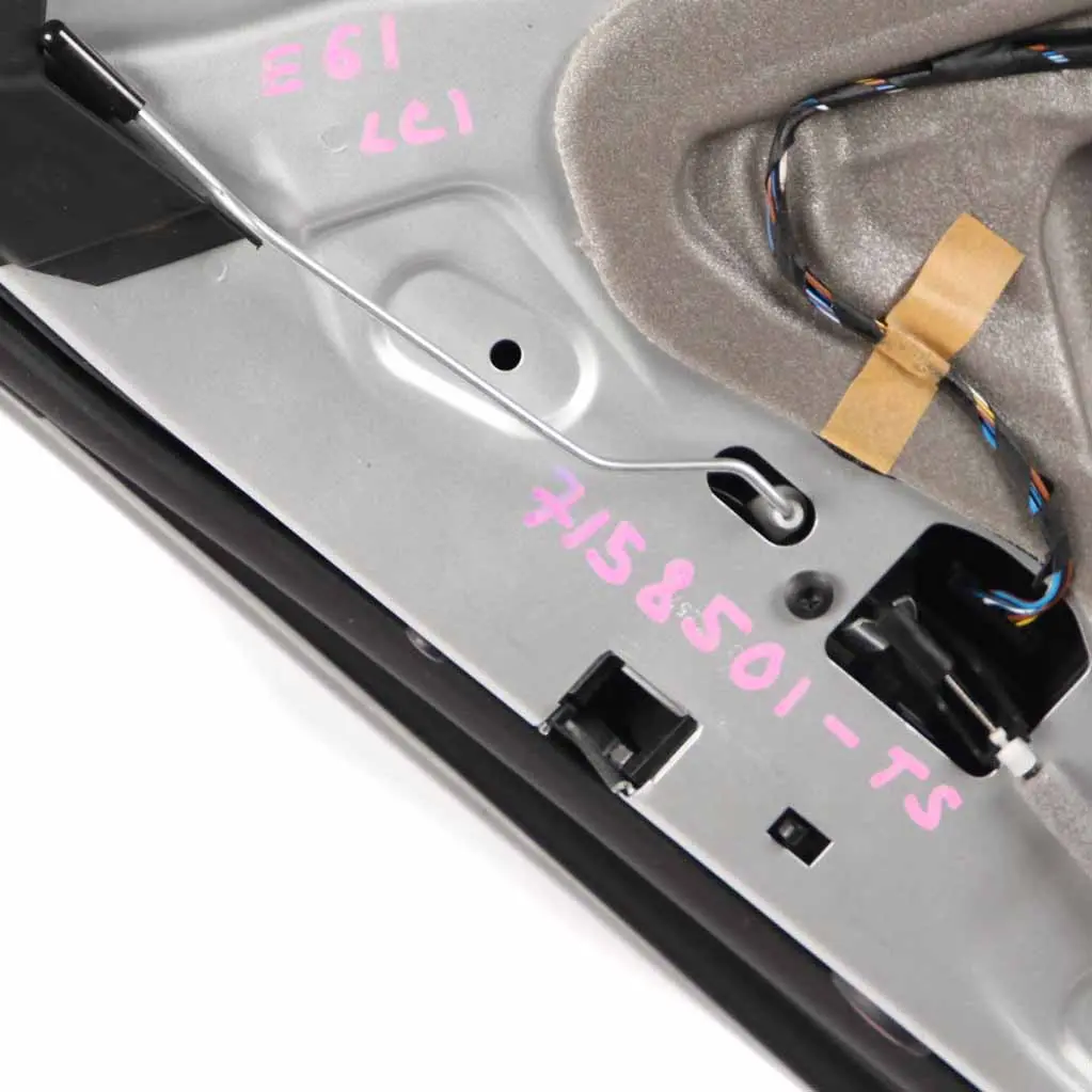 Door Rear Left N/S Titansilber Titan Silver Metallic - 354 to BMW E61 Touring with Part number 7158501 BMW E61 Touring Door Rear Left N/S Titansilber Titan Silver Metallic - 354 - SKU 7158501-TS - Part number 7158501