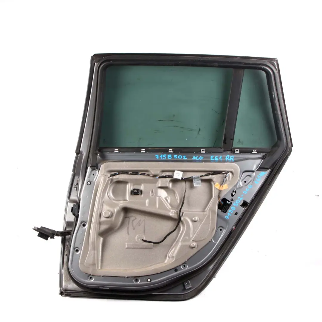 Door Rear Right O/S Spacegrau Space Grey Metallic - A52 to BMW E61 Touring with Part number 7158502 BMW E61 Touring Door Rear Right O/S Spacegrau Space Grey Metallic - A52 - SKU 7158502-SCG - Part number 7158502