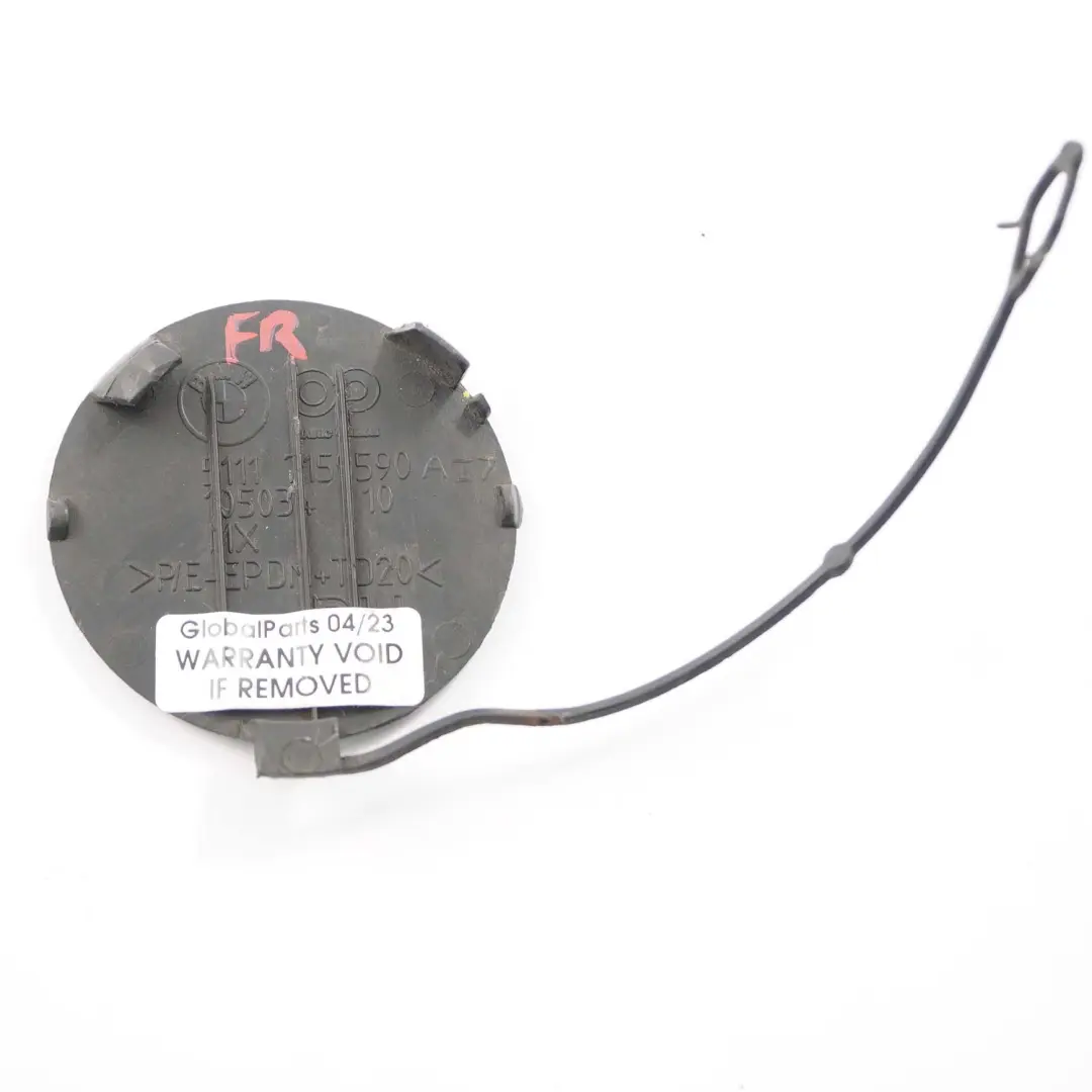 Zaślepka Haka Holowniczego Ucha Zderzaka Prawy Przód do BMW X5 E70 o numerze 7159590 BMW X5 E70 Zaślepka Haka Holowniczego Ucha Zderzaka Prawy Przód - SKU 7159590 - Numer Części 7159590