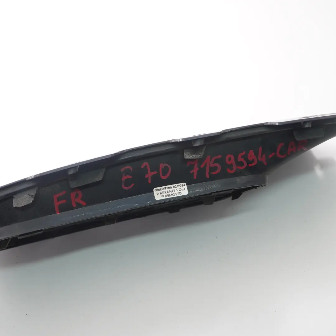 BMW X5 E70 Front Bumper Trim Closed Grid Right O/S Grill Carbon Black - SKU 7159594-CAR - Part number 7159594