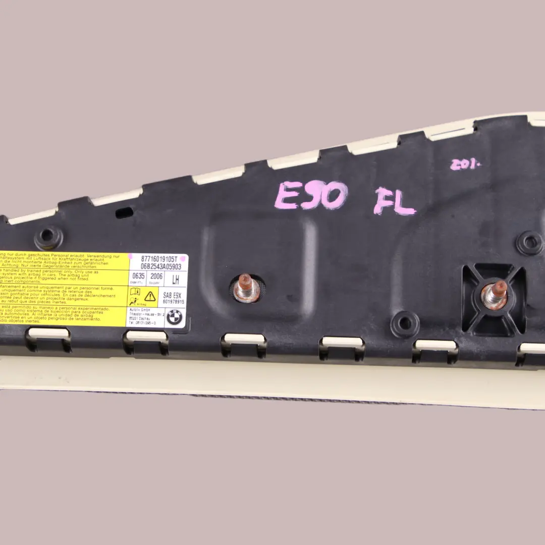 Airbag Seat BMW E90 E91 LCI Side Front Left N/S Lemon to with Part number 7160191 Airbag Seat BMW E90 E91 LCI Side Front Left N/S Lemon - SKU 7160191 - Part number 7160191