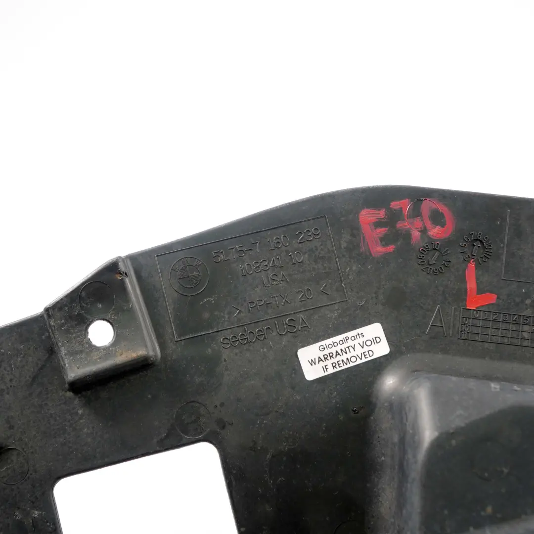 BMW X5 E70 Steering Gear Covering Panel Bottom Left N/S X6 E71 - SKU 7160239 - Part number 7160239
