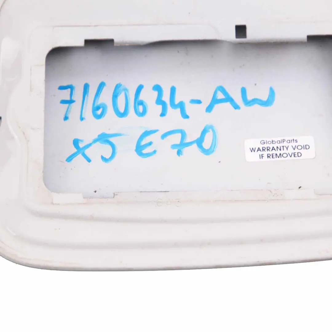 BMW X5 E70 Fill In Flap Fuel Filler Cover Cap Alpinweiss Alpine White 300 - SKU 7160634-AW - Part number 7160634