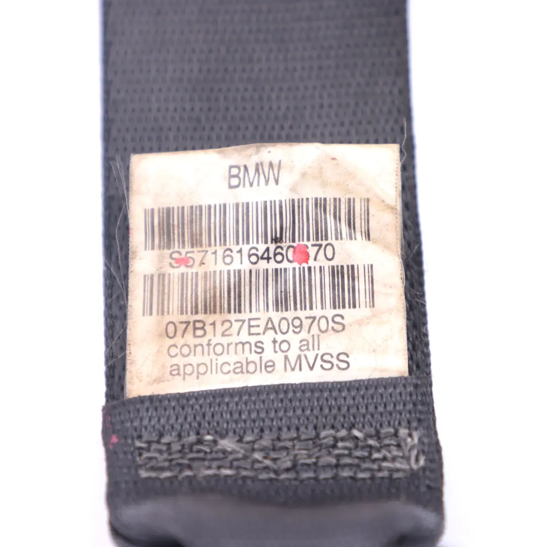 Cinturón de seguridad trasero central superior Negro para BMW X5 E70 con número de pieza 7161646 BMW X5 E70 Cinturón de seguridad trasero central superior Negro - SKU 7161646 - Número de pieza 7161646