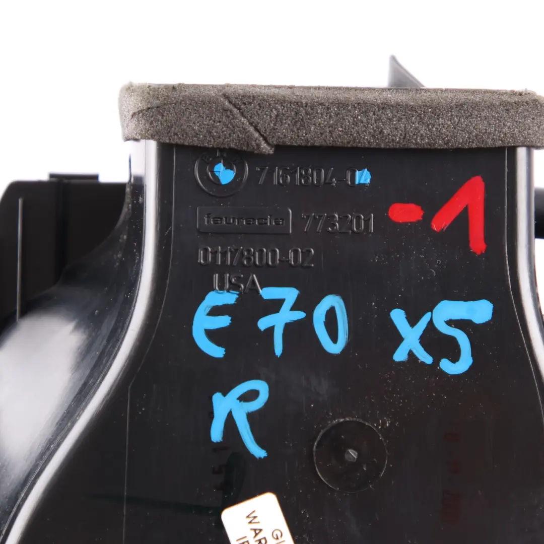 Vent BMW X5 E70 X6 E71 Fresh Grille Right O/S Dash Dashboard Black to Air with Part number 7161804 Air Vent BMW X5 E70 X6 E71 Fresh Grille Right O/S Dash Dashboard Black - SKU 7161804-1 - Part number 7161804