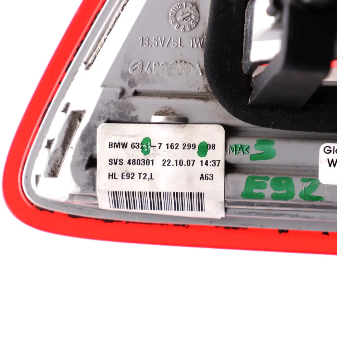 Rear Lamp BMW E92 Coupe Left N/S Passenger Side Boot Trunk Lid Light - SKU 7162299-3 - Part number 7162299