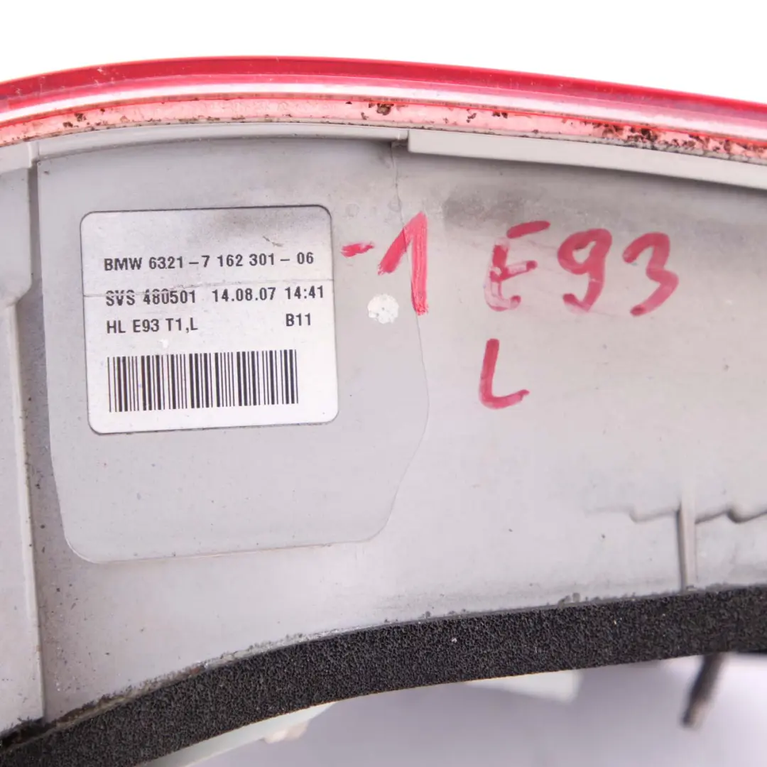 Lampa Lewy Tył Tylna do BMW E93 o numerze 7162301 BMW E93 Lampa Lewy Tył Tylna - SKU 7162301 - Numer Części 7162301