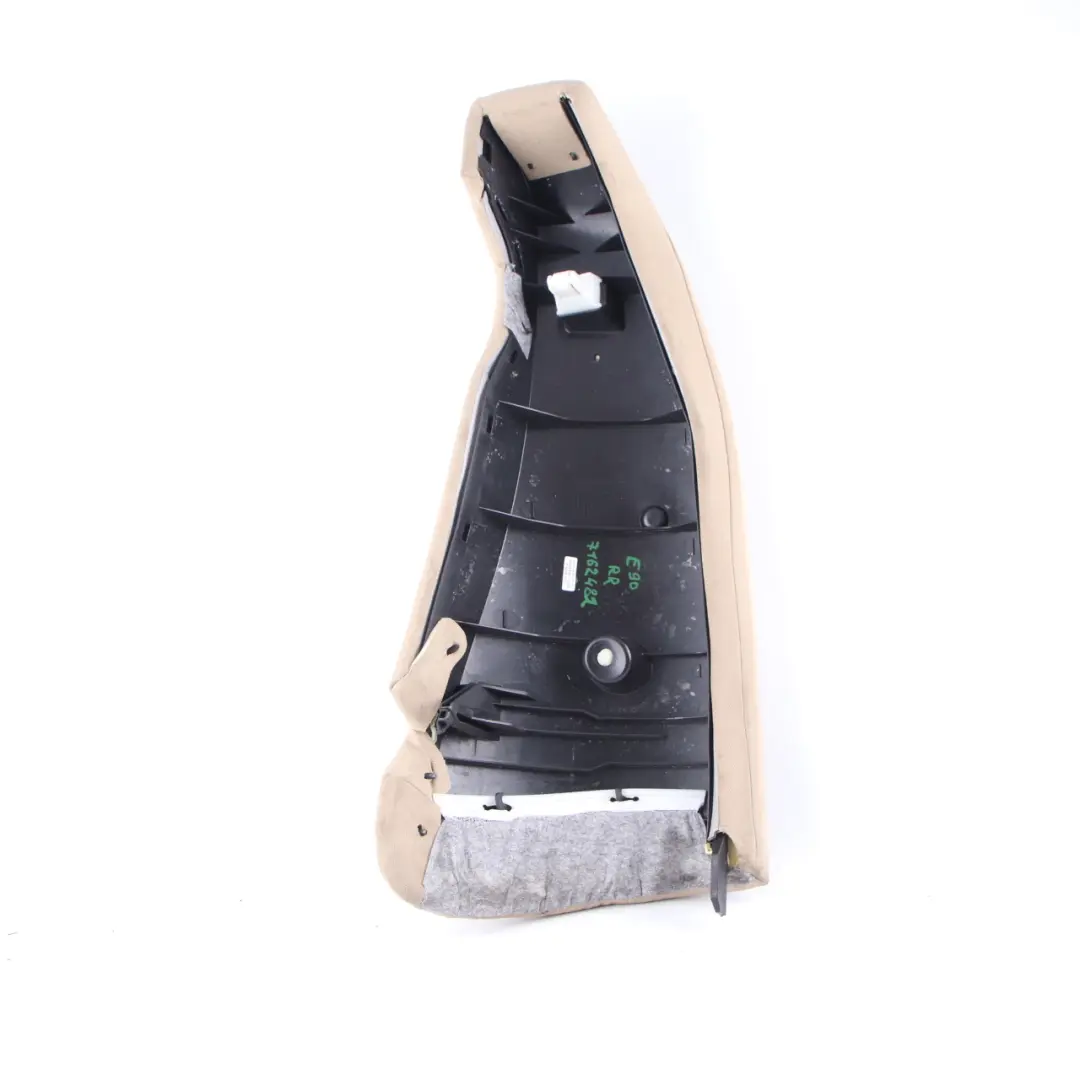 Lateral Trim Panel Cover Rear Right Seat O/S Cloth Beige to BMW E90 with Part number 7162482 BMW E90 Lateral Trim Panel Cover Rear Right Seat O/S Cloth Beige - SKU 7162482 - Part number 7162482