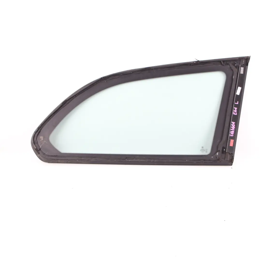 BMW E61 Touring Quarter Glass Rear Left N/S Side Window Green AS2 - SKU 7163601 - Part number 7163601