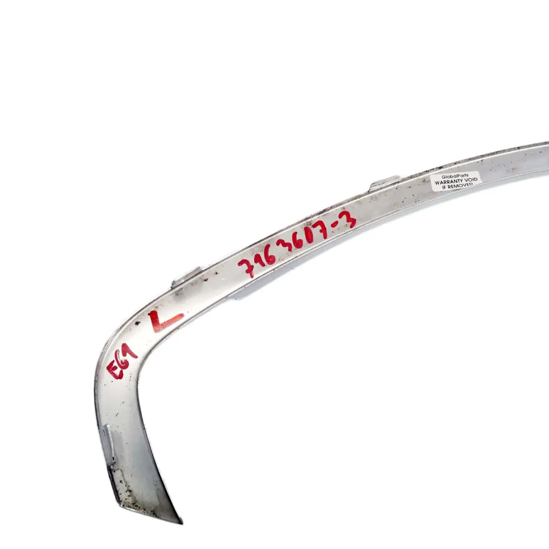 BMW 5 E61 Garniture de finition de vitre latérale arrière gauche Touring chromée - SKU 7163607-3 - Numéro de pièce 7163607