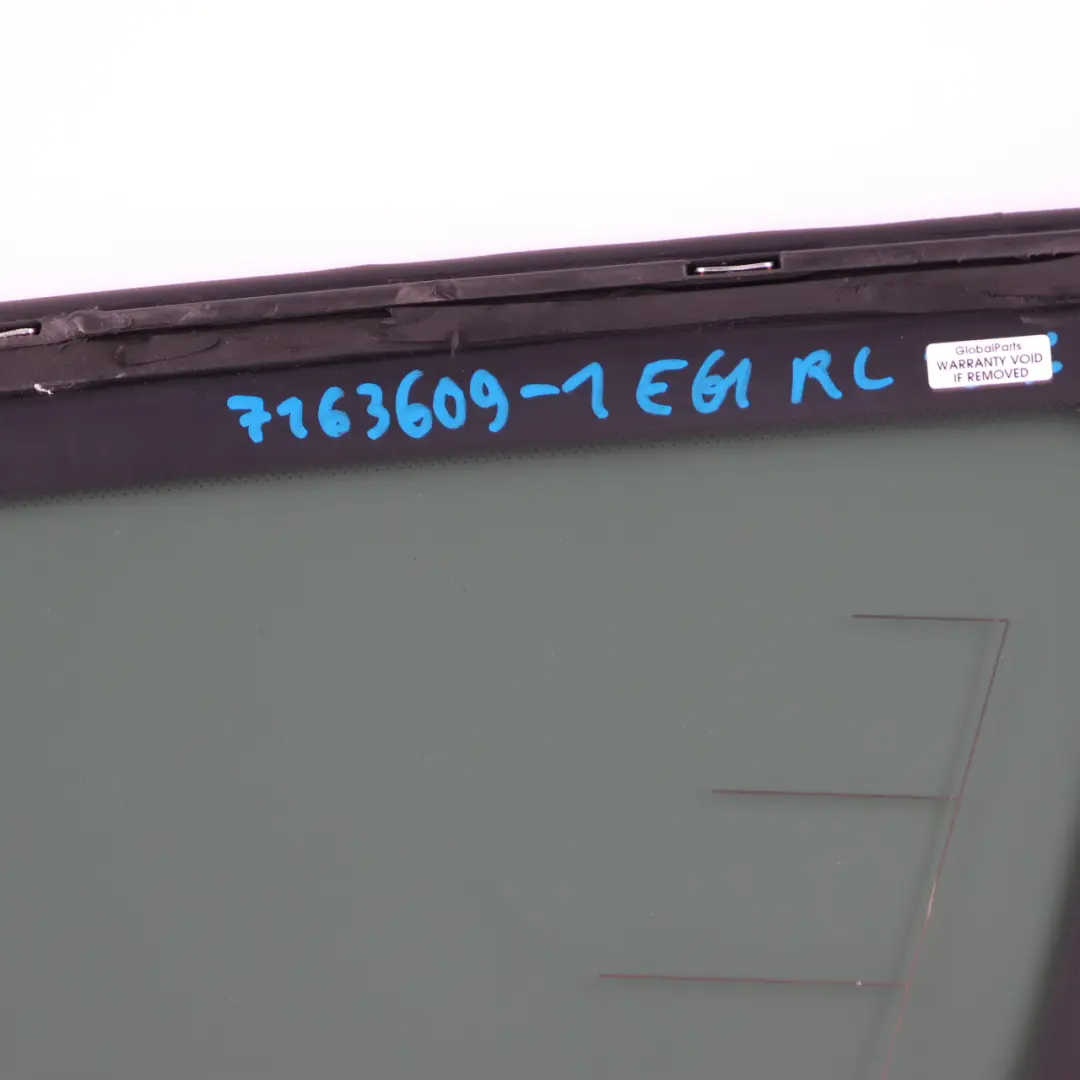 Side Tinted Window Glass Rear Left N/S AS3 Chrome to BMW E61 Touring with Part number 7163609 BMW E61 Touring Side Tinted Window Glass Rear Left N/S AS3 Chrome - SKU 7163609-1 - Part number 7163609