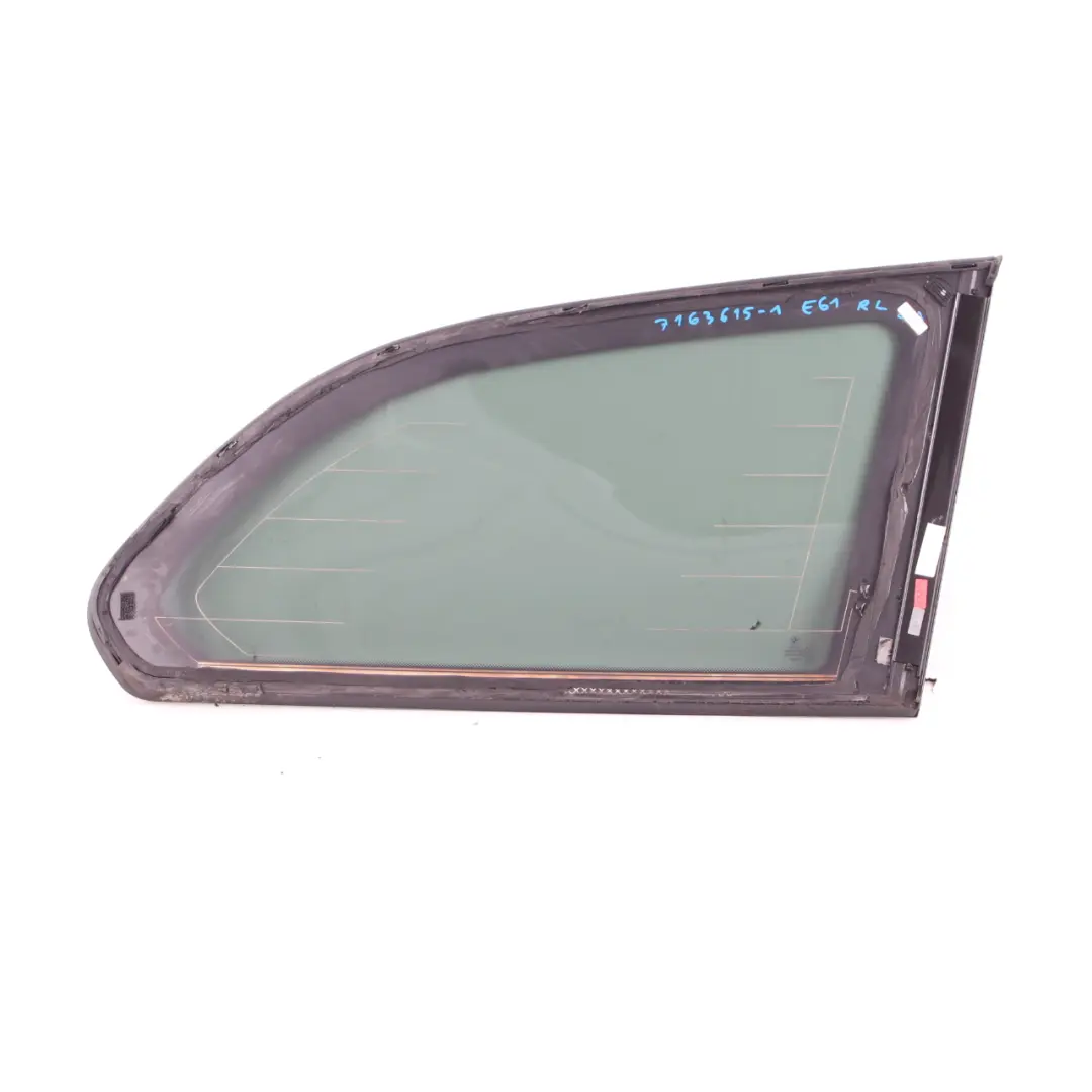 BMW 5er E61 Grün Seitenfensterdichtung hinten links Glas Hochglanz AS3 - SKU 7163615 - Teilenummer 7163615