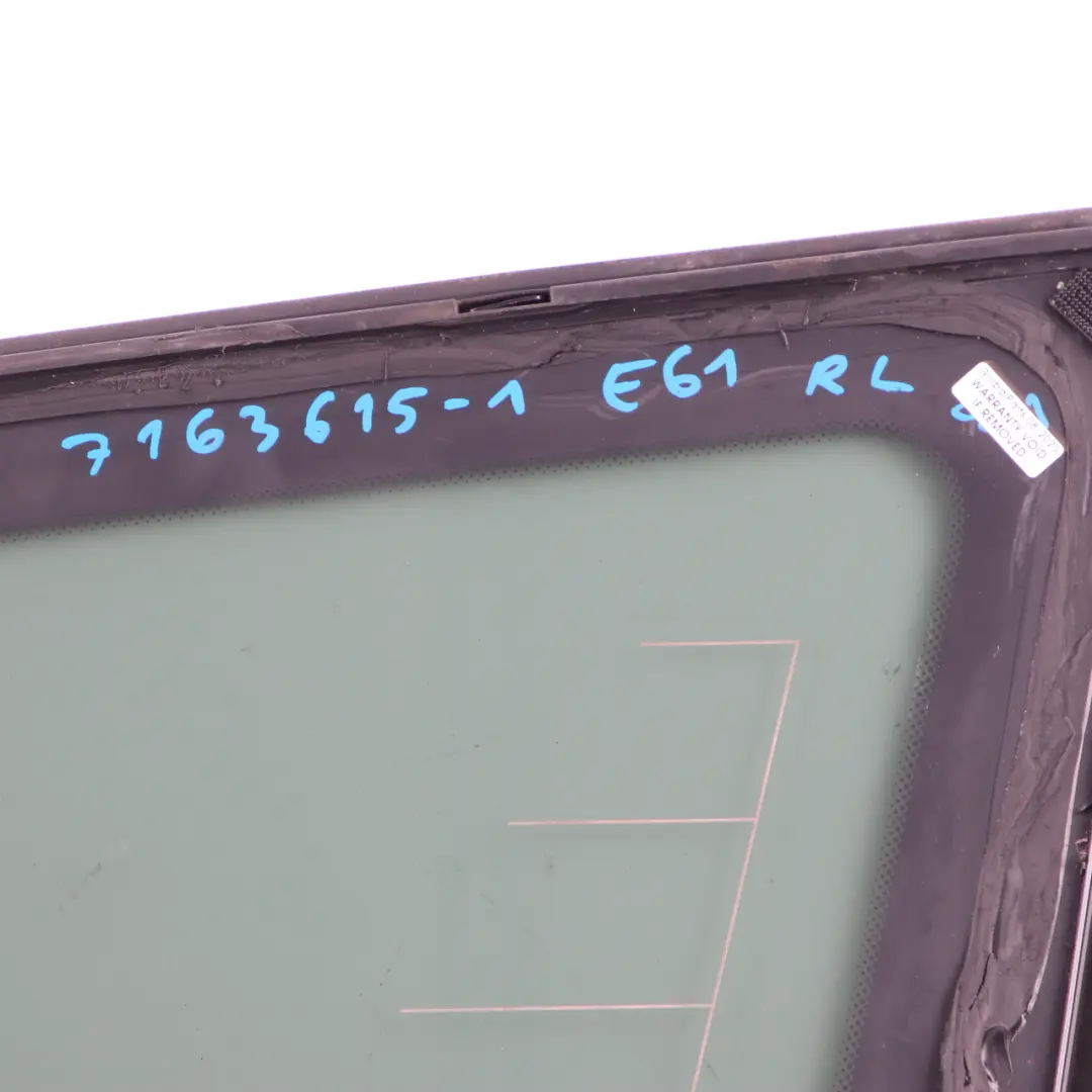 BMW 5er E61 Grün Seitenfensterdichtung hinten links Glas Hochglanz AS3 - SKU 7163615 - Teilenummer 7163615