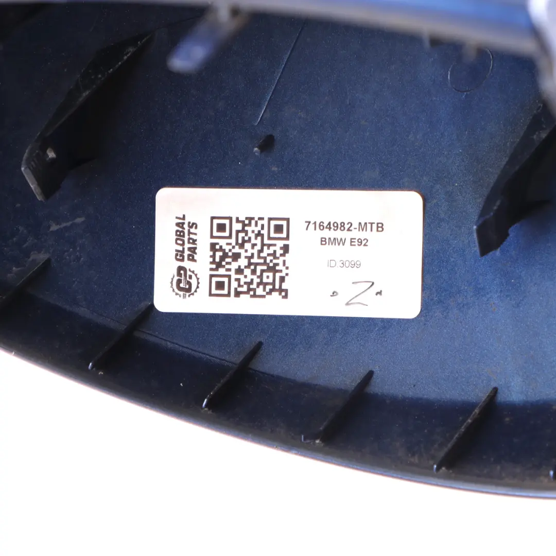 Wing Mirror Cover Cup Right O/S Montegoblau Blue A51 to BMW E92 E93 with Part number 7164982 BMW E92 E93 Wing Mirror Cover Cup Right O/S Montegoblau Blue A51 - SKU 7164982-MTB - Part number 7164982
