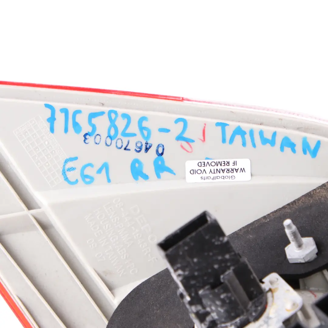 Lamp BMW E61 Touring Light White Right O/S Side Panel DEPO to Rear with Part number 7165826 Rear Lamp BMW E61 Touring Light White Right O/S Side Panel DEPO - SKU 7165826-DEPO - Part number 7165826