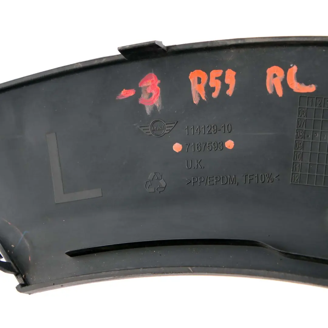 Arch Mini R55 Clubman Extension Side Panel Rear Left N/S to Wheel with Part number 7167593 Wheel Arch Mini R55 Clubman Extension Side Panel Rear Left N/S - SKU 7167593-3 - Part number 7167593