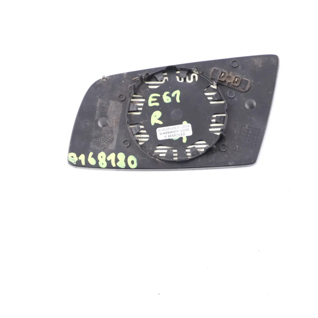  Wing Mirror Glass BMW E60 E61 E63 Door Right O/S Wide Angle Blue - SKU 7168180 - Part number 7168180