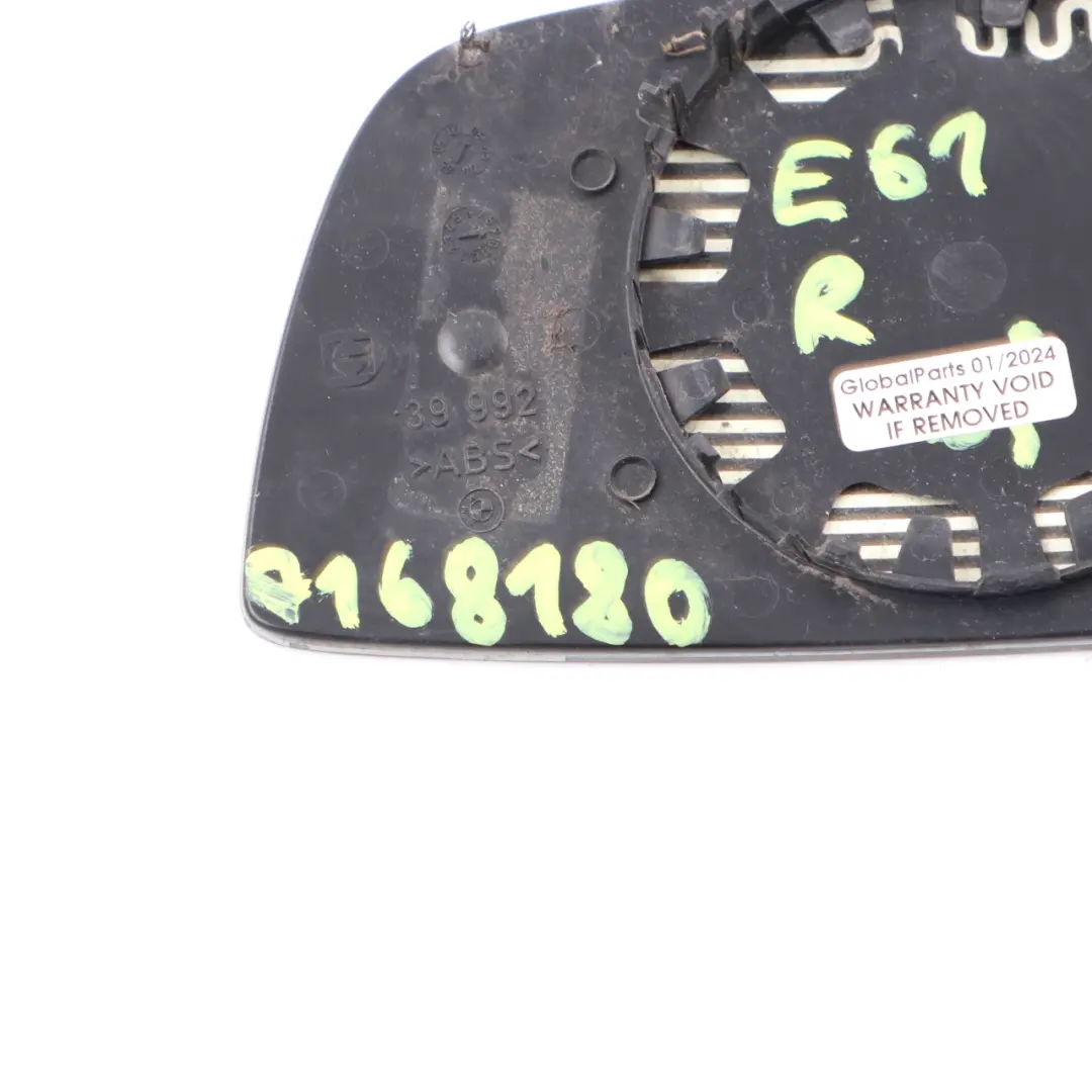 Wing Mirror Glass BMW E60 E61 E63 Door Right O/S Wide Angle Blue to with Part number 7168180 Wing Mirror Glass BMW E60 E61 E63 Door Right O/S Wide Angle Blue - SKU 7168180 - Part number 7168180