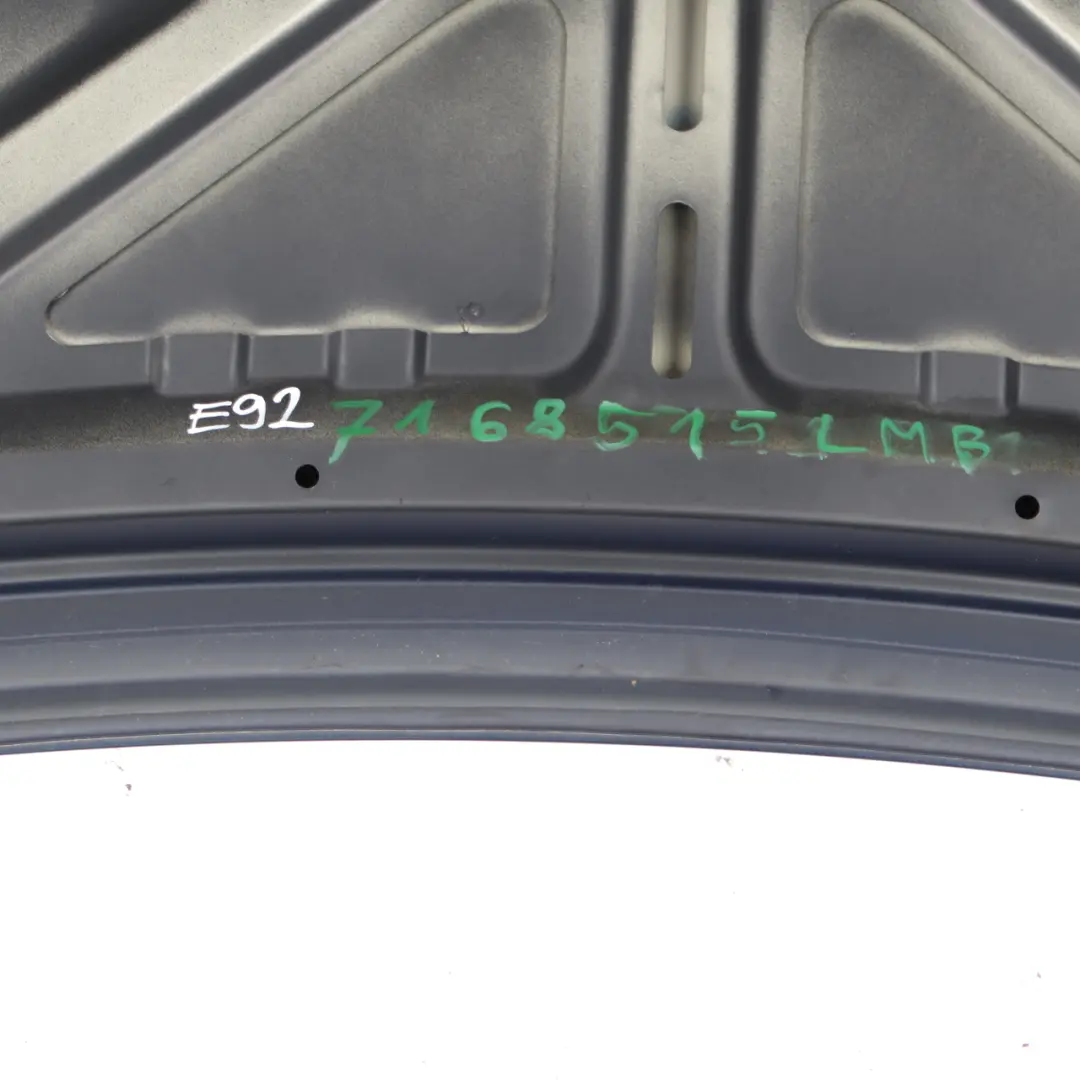 Coupé Tailgate Boot Lid Rear Lid Le Mans Blau Metallic - 381 to BMW E92 with Part number 41617168515 BMW E92 Coupé Tailgate Boot Lid Rear Lid Le Mans Blau Metallic - 381 - SKU 7168515-LMB - Part number 41617168515