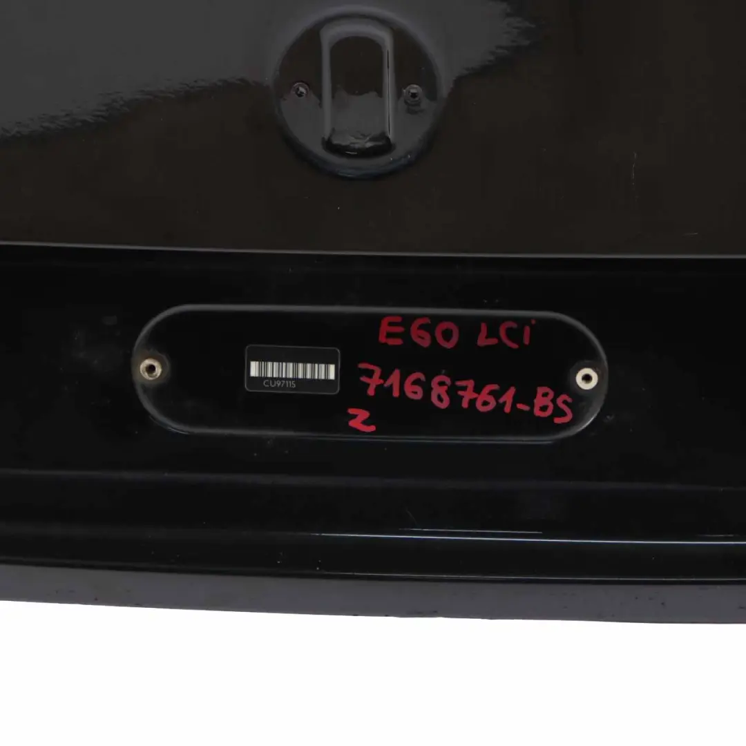 Boot Trunk Lid Tailgate Black Sapphire Metallic - 475 to BMW E60 LCI with Part number 7168761 BMW E60 LCI Boot Trunk Lid Tailgate Black Sapphire Metallic - 475 - SKU 7168761-BS - Part number 7168761