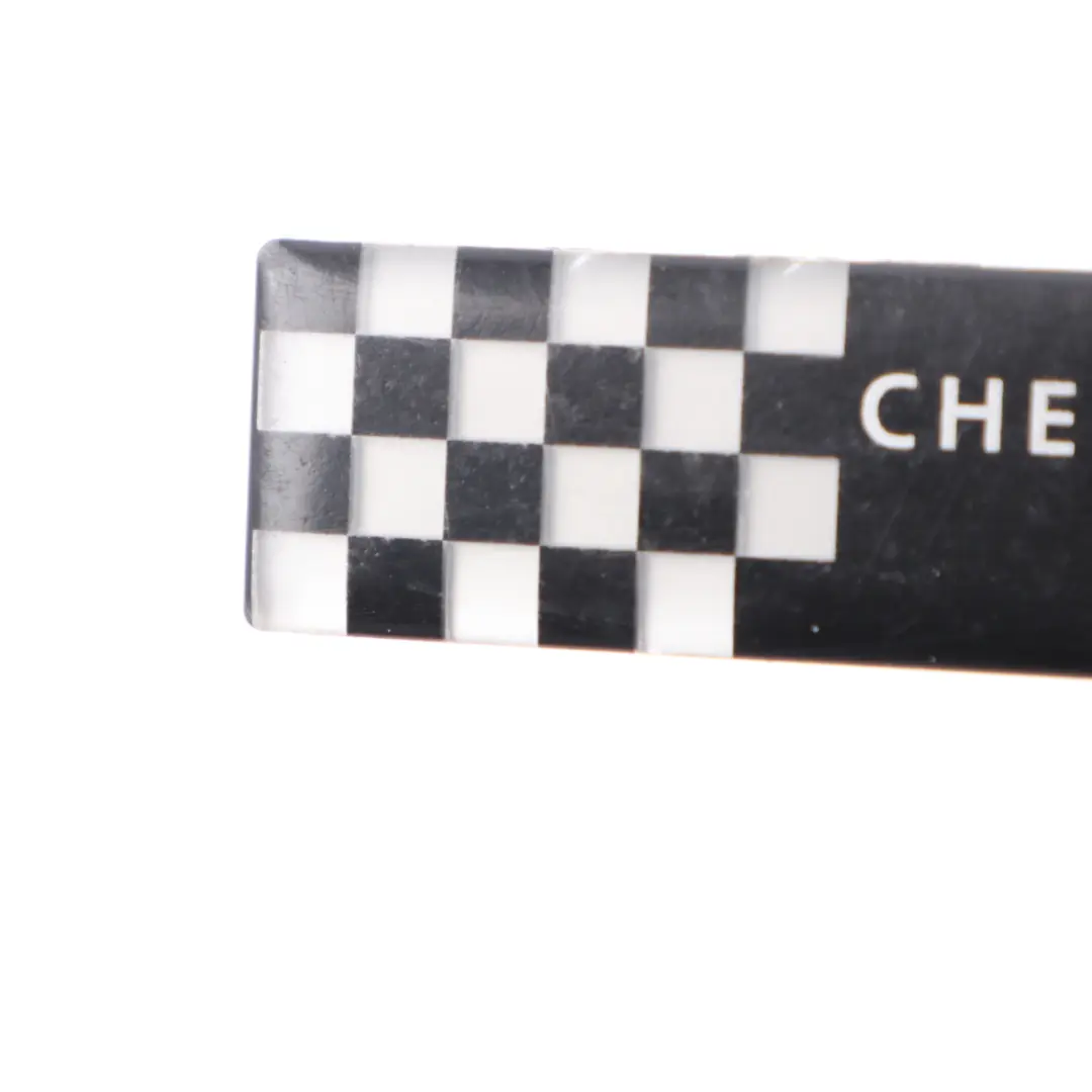 Checkmate Rear Side Window Decals Plates Set to Mini R53 Cooper S with Part number 7168897 Mini R53 Cooper S Checkmate Rear Side Window Decals Plates Set - SKU 7168897 - Part number 7168897