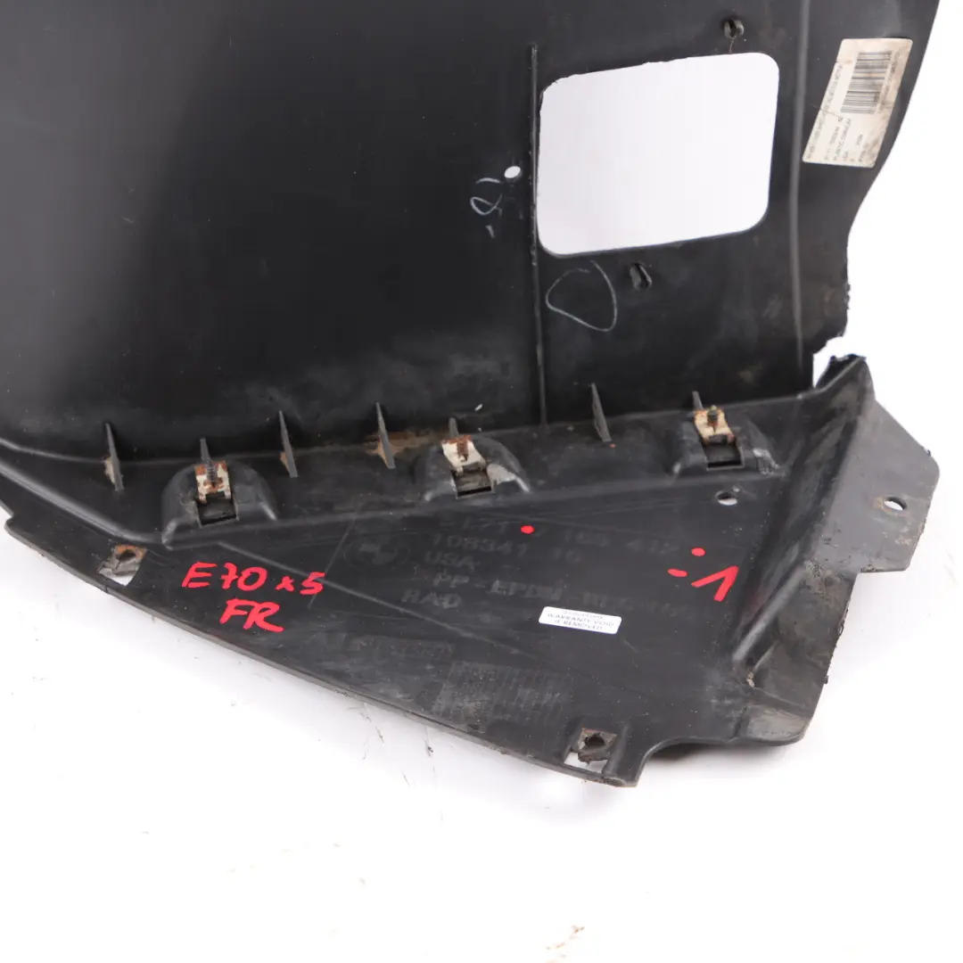 Front Right O/S Wheel Arch Housing Cover Front Section to BMW X5 Series E70 with Part number 7169412 BMW X5 Series E70 Front Right O/S Wheel Arch Housing Cover Front Section - SKU 7169412-1 - Part number 7169412