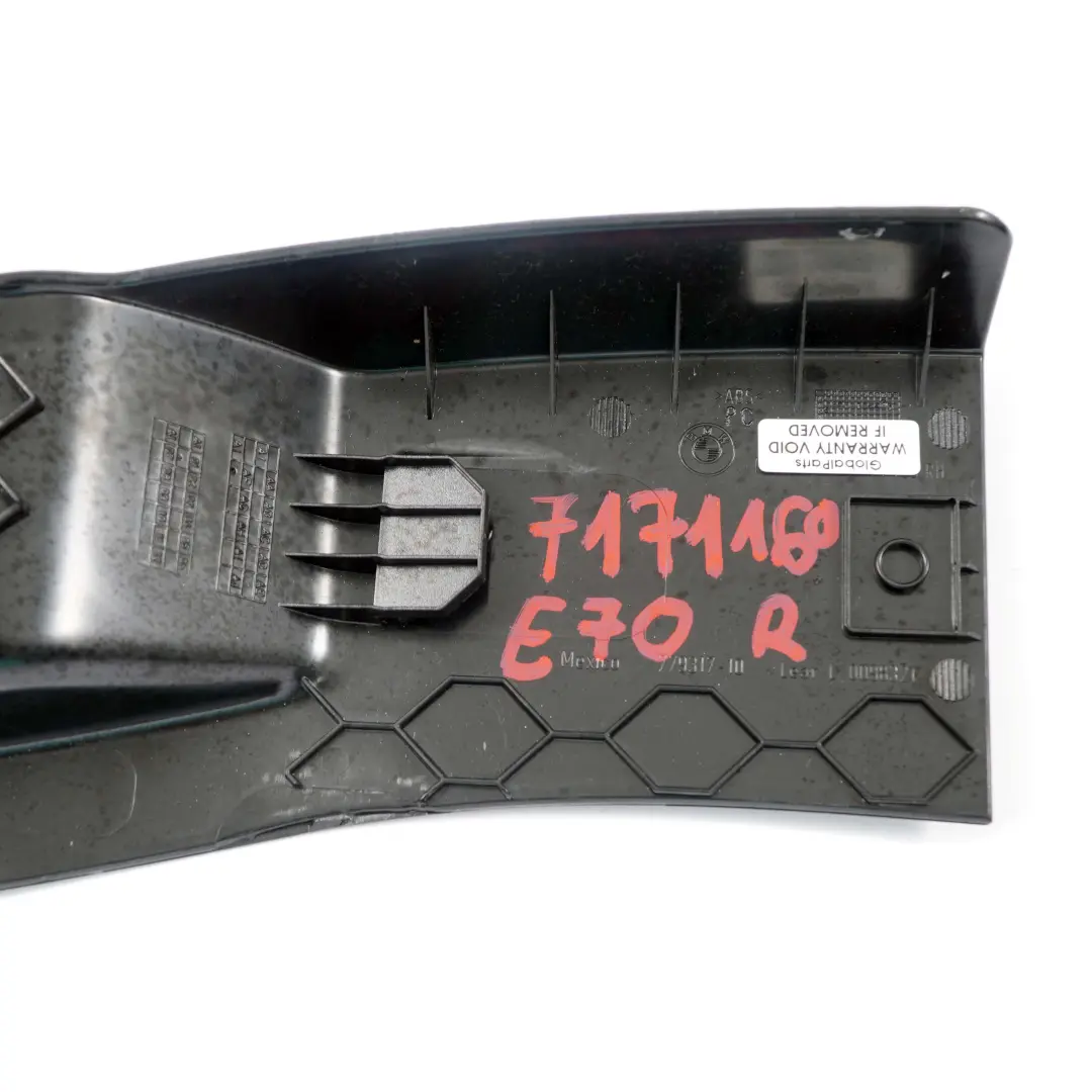 Trim Rear Bench Right O/S Couch Rail Cover Panel Black to BMW X5 E70 Seat with Part number 7171160 BMW X5 E70 Seat Trim Rear Bench Right O/S Couch Rail Cover Panel Black - SKU 7171160 - Part number 7171160