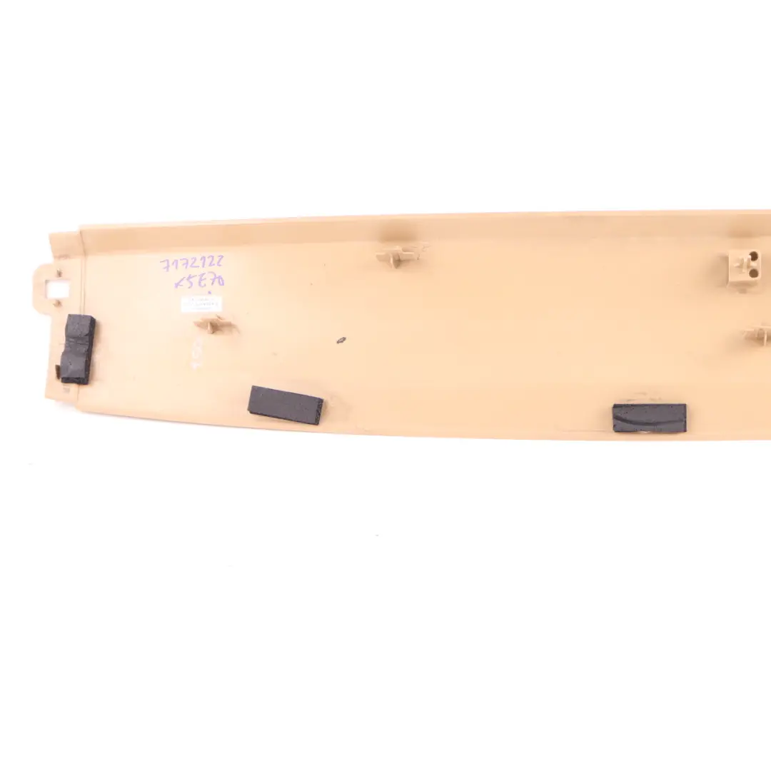 Upper Trunk Lid Tailgate Trim Cover Panel Savannabeige to BMW X5 E70 with Part number 7172122 BMW X5 E70 Upper Trunk Lid Tailgate Trim Cover Panel Savannabeige - SKU 7172122 - Part number 7172122