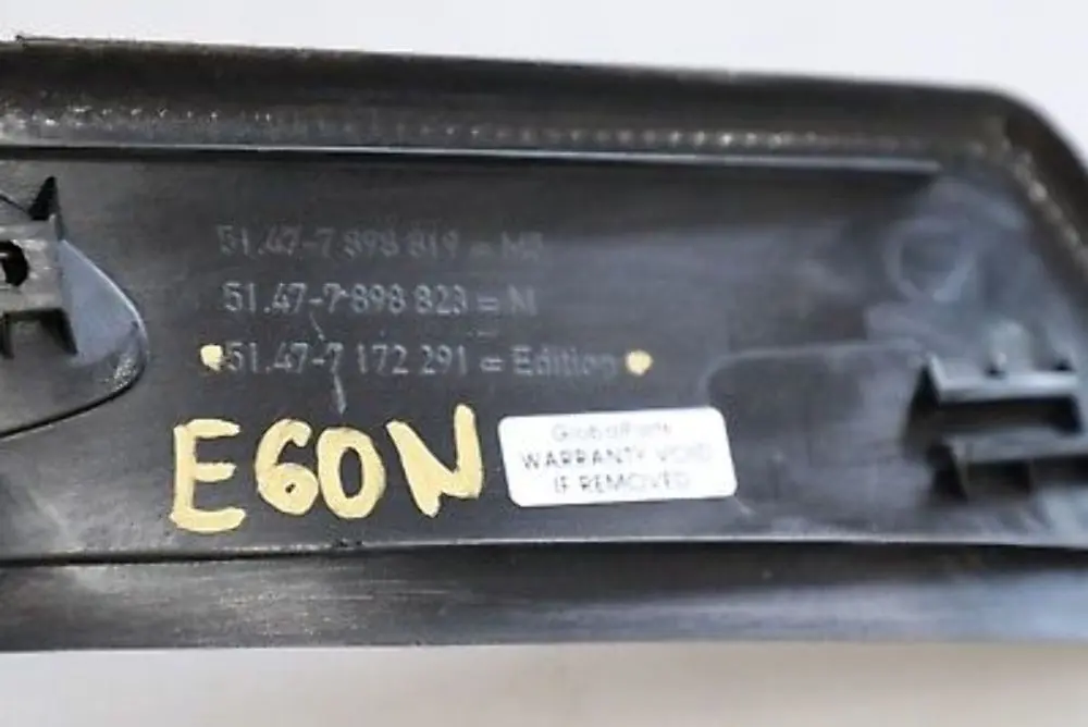 Entrance Kick Door Sill Cover Rear Left N/S to BMW 5 Series E60 E61 LCI with Part number 7172291 BMW 5 Series E60 E61 LCI Entrance Kick Door Sill Cover Rear Left N/S - SKU 7172291 - Part number 7172291