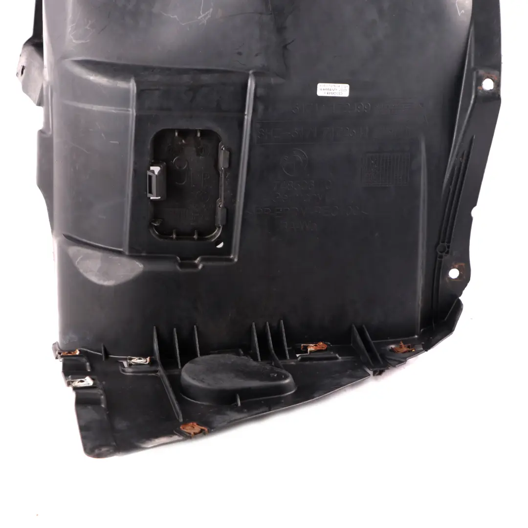 Arch Cover BMW E90 E91 Front Left N/S Bottom Housing Panel to Wheel with Part number 7172499 Wheel Arch Cover BMW E90 E91 Front Left N/S Bottom Housing Panel - SKU 7172499-4 - Part number 7172499