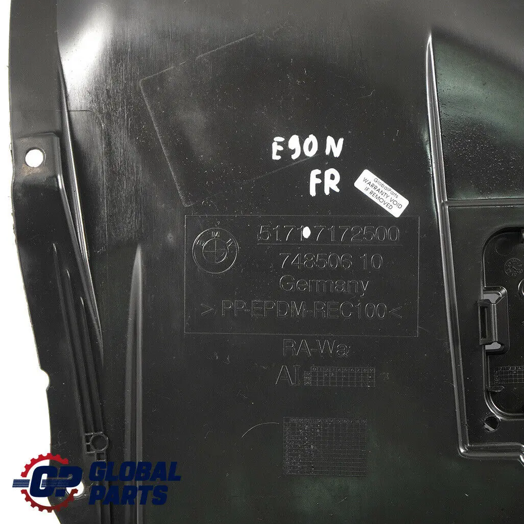  Enjoliveur Passage Roue BMW E90 E91 LCI Avant Droite Cache Carter Trim - SKU 7172500 - Numéro de pièce 7172500