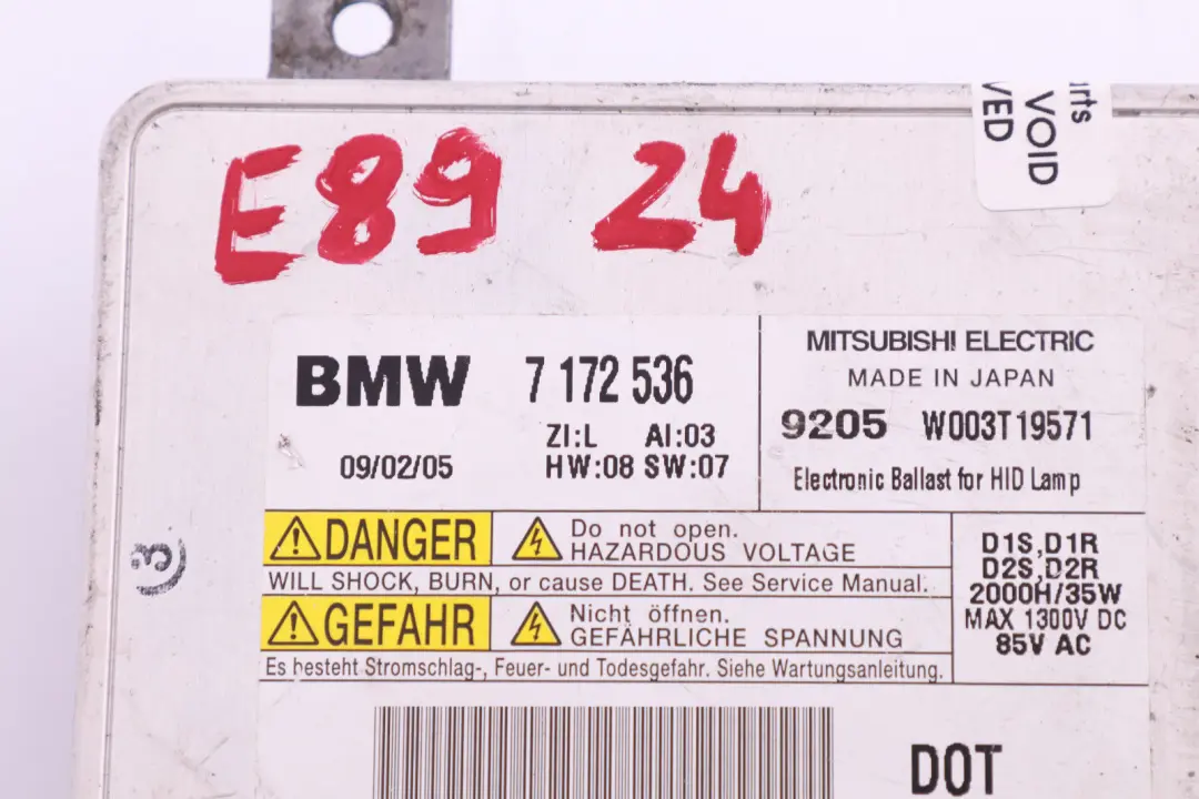 BMW F01 F10 F11 F20 F21 E90 LCI Unidad De Control Luz Xenon - SKU 7172536 - Número de pieza 7172536