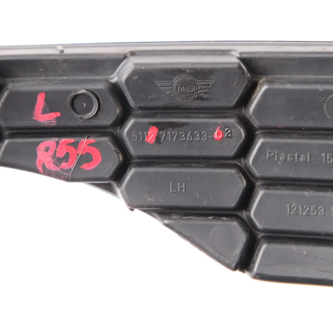 Bumper Left N/S Grid Grille Trim Panel to Mini Clubman R55 Cooper S Rear with Part number 7173633 Mini Clubman R55 Cooper S Rear Bumper Left N/S Grid Grille Trim Panel - SKU 7173633 - Part number 7173633