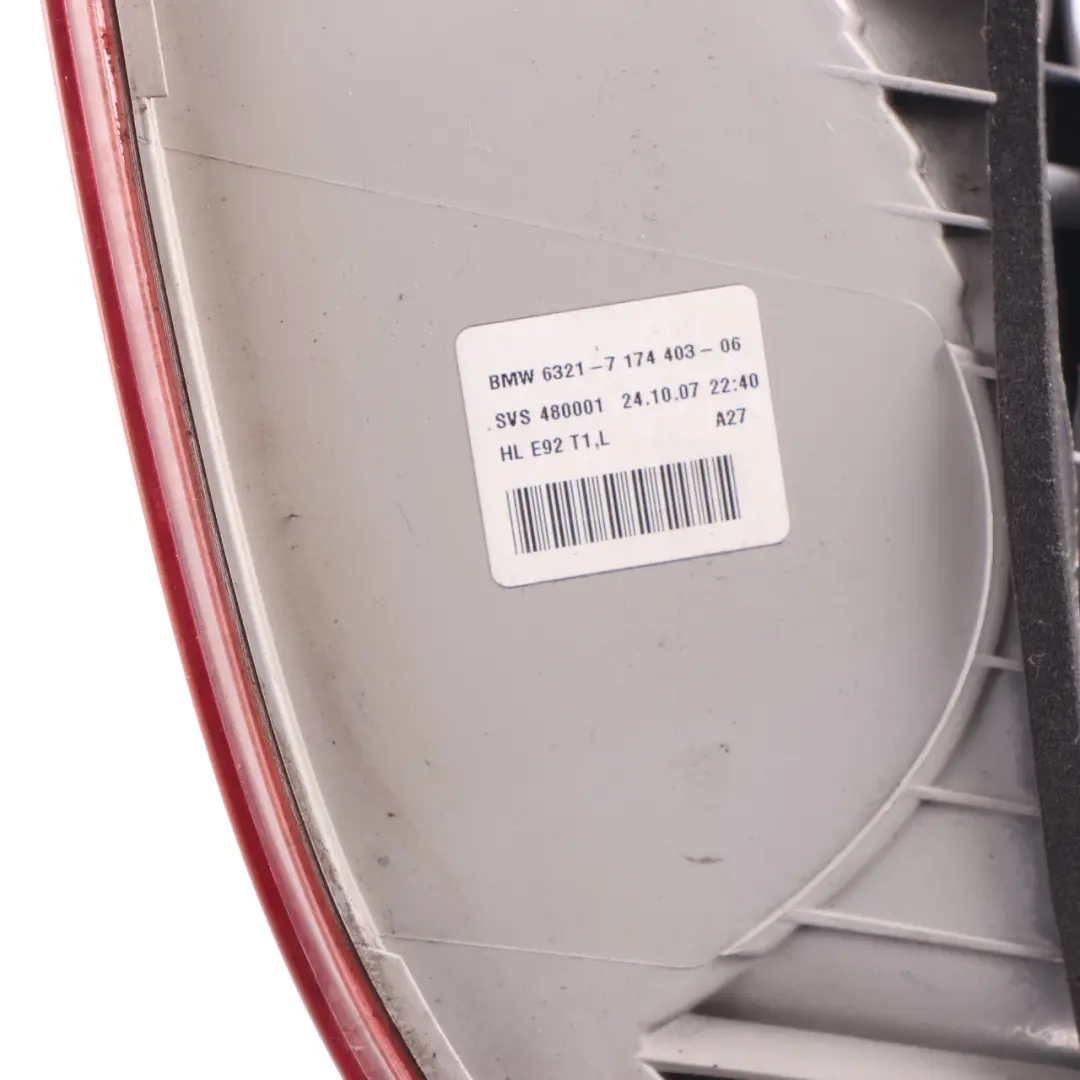 BMW E92 Rear Lamp Light Side Panel Left N/S Taillight Tinted - SKU 7174403-1 - Part number 7174403