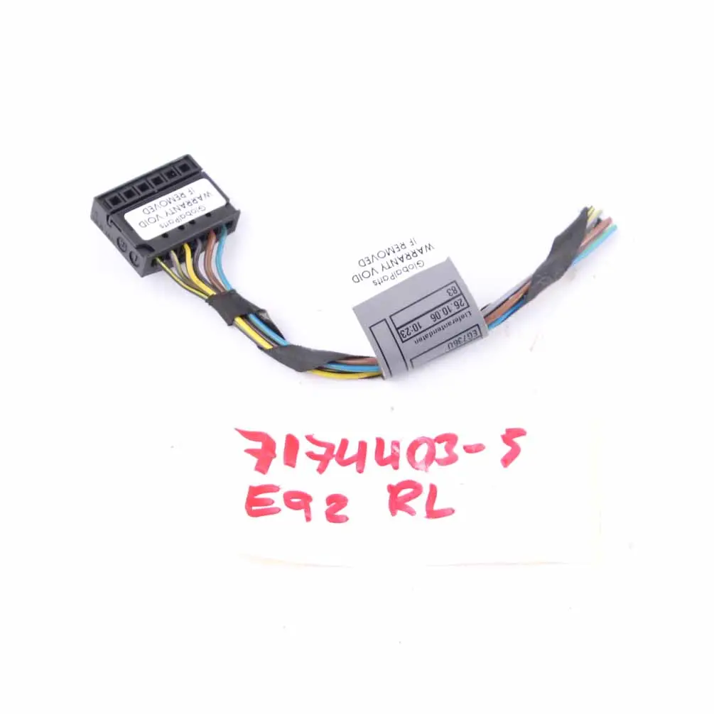 Luz Trasera Enchufe Enchufe Cableado Izquierda 6984754 para BMW E92 Coupe con número de pieza 7174403 BMW E92 Coupe Luz Trasera Enchufe Enchufe Cableado Izquierda 6984754 - SKU 7174403-5 - Número de pieza 7174403