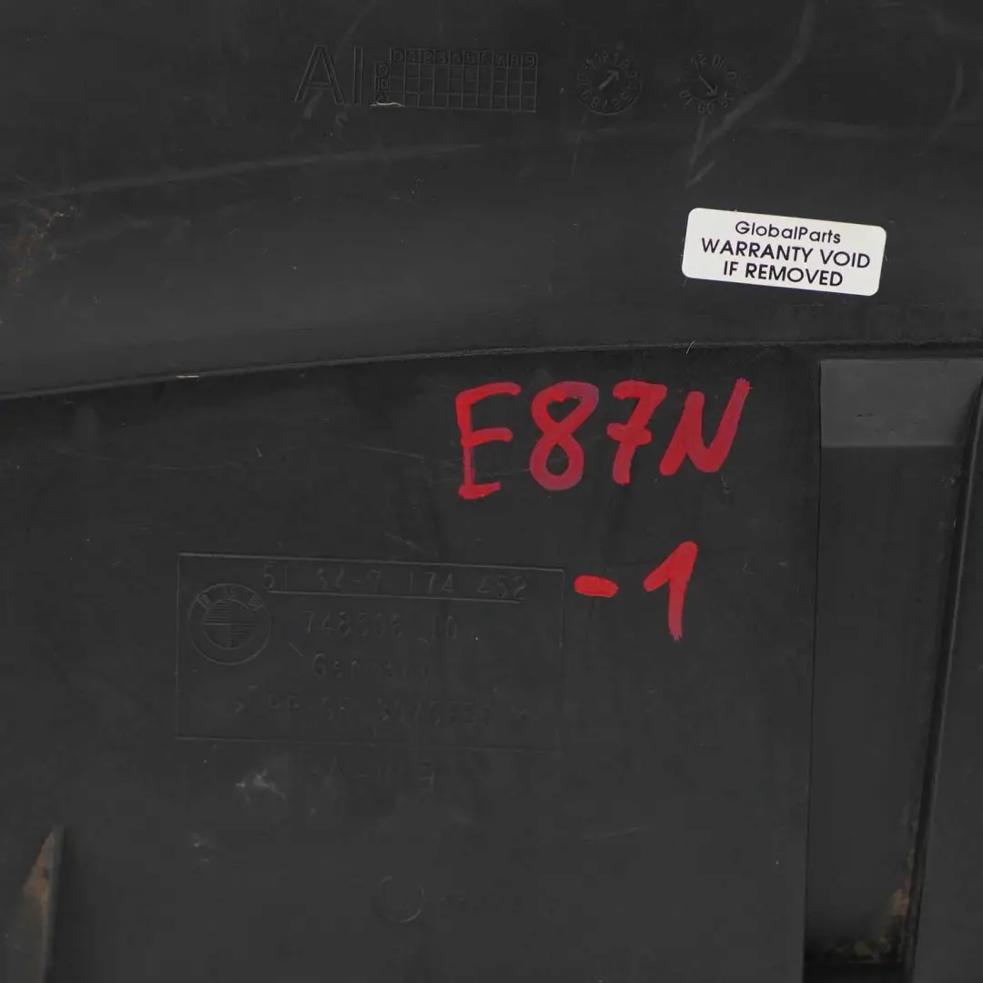 Condotto d'Aria Sistema di Raffreddamento Passivo Anteriore per BMW E81 E87N con numero di parte 7174452 BMW E81 E87N Condotto d'Aria Sistema di Raffreddamento Passivo Anteriore - SKU 7174452-1 - Numero di parte 7174452