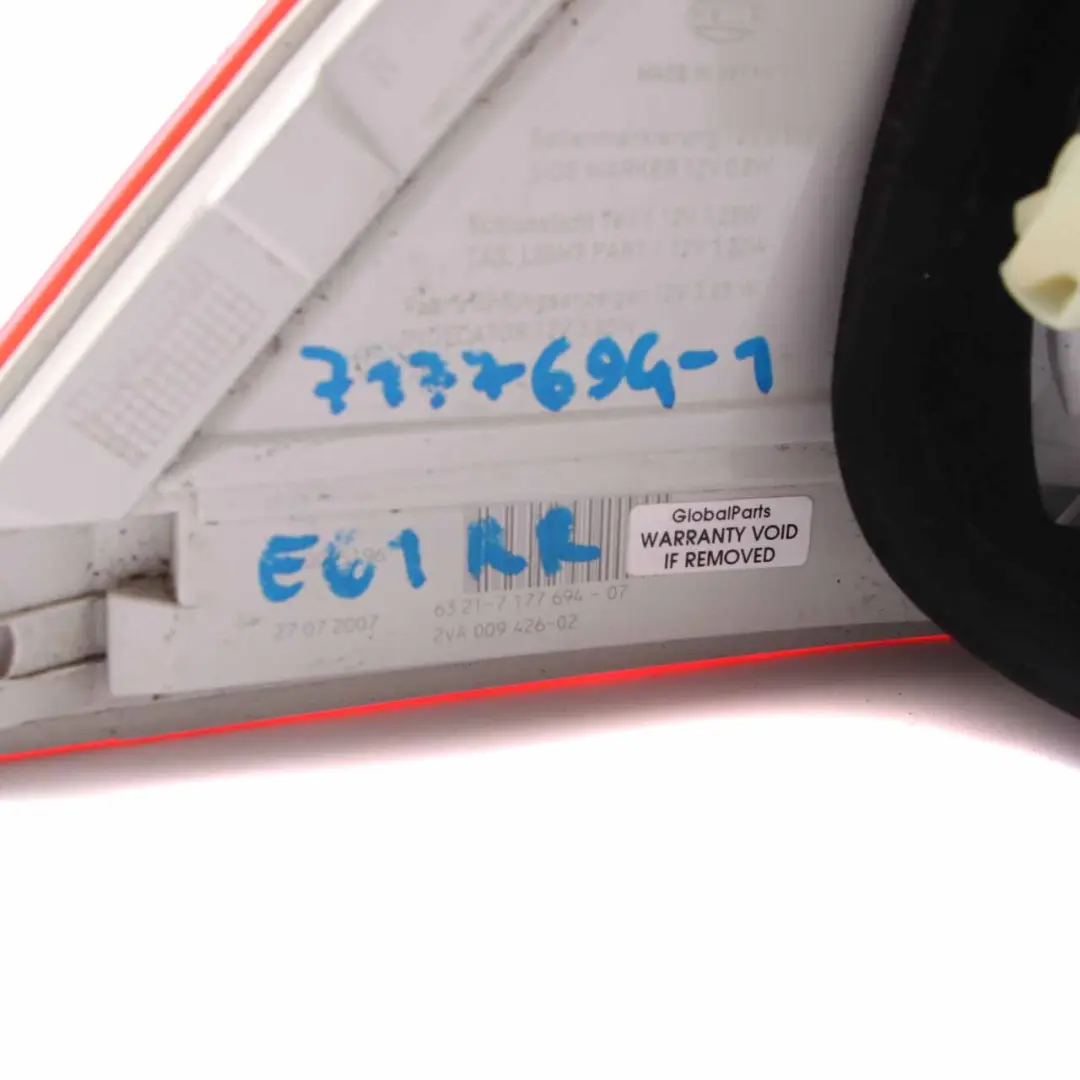 Lamp BMW E61 LCI Touring Right O/S Light In Side Panel to Rear with Part number 7177694 Rear Lamp BMW E61 LCI Touring Right O/S Light In Side Panel - SKU 7177694-1 - Part number 7177694