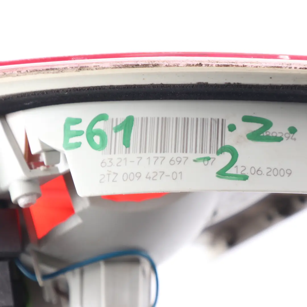 Lamp BMW E61 LCI Touring Left N/S Light In Trunk Lid Tailgate to Rear with Part number 7177697 Rear Lamp BMW E61 LCI Touring Left N/S Light In Trunk Lid Tailgate - SKU 7177697-2 - Part number 7177697