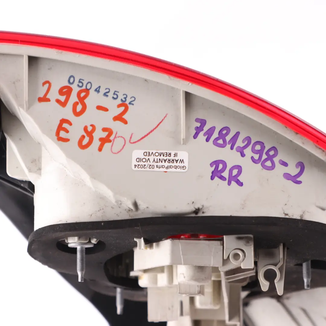 Lamp BMW E81 E87 LCI LED Light Right O/S Side Panel Tail Light to Rear with Part number 7181298 Rear Lamp BMW E81 E87 LCI LED Light Right O/S Side Panel Tail Light - SKU 7181298-2 - Part number 7181298