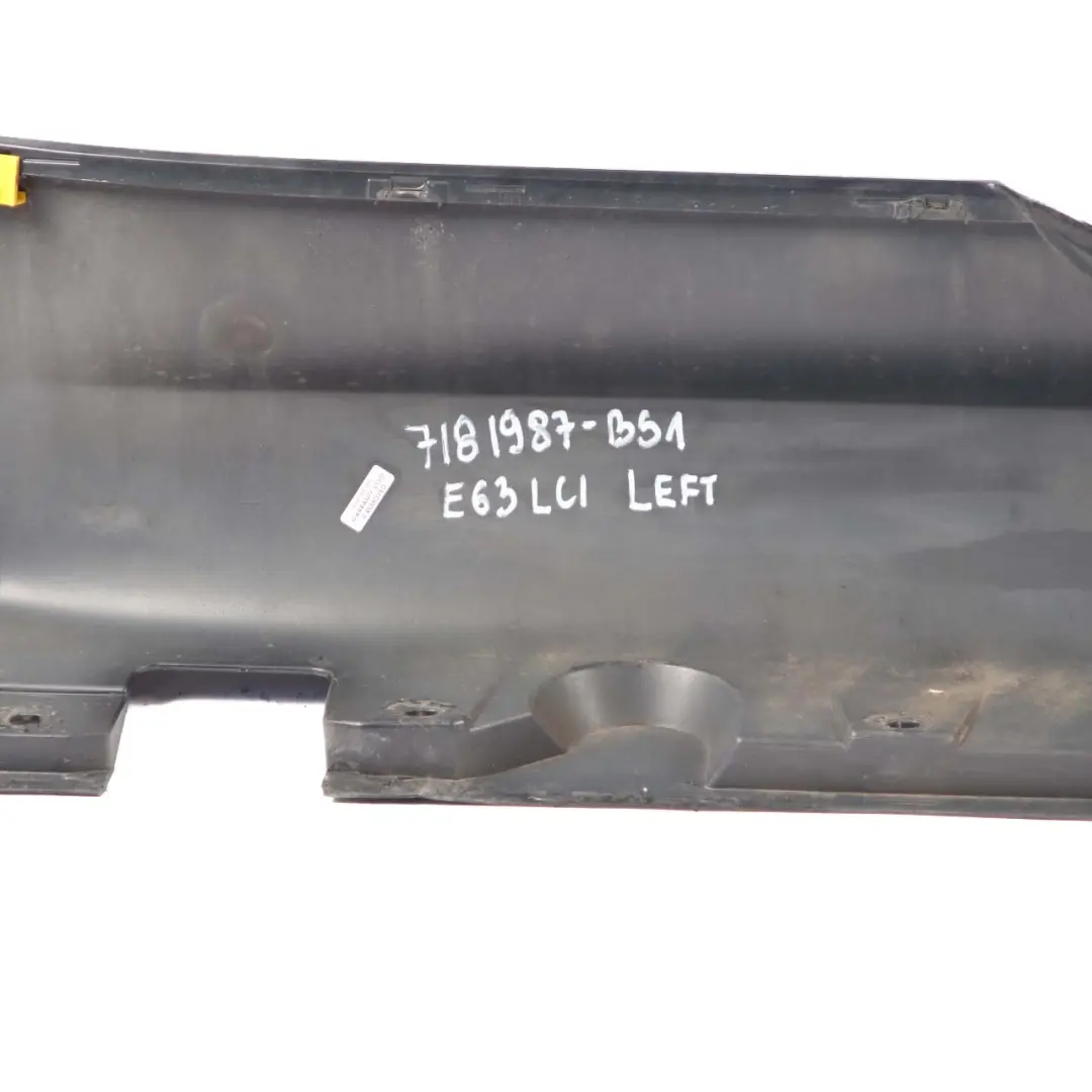BMW E63 LCI Sill Side Cover Skirt Left N/S Trim Panel E64 Black Sapphire - 475 - SKU 7181987-BS1 - Part number 7181987