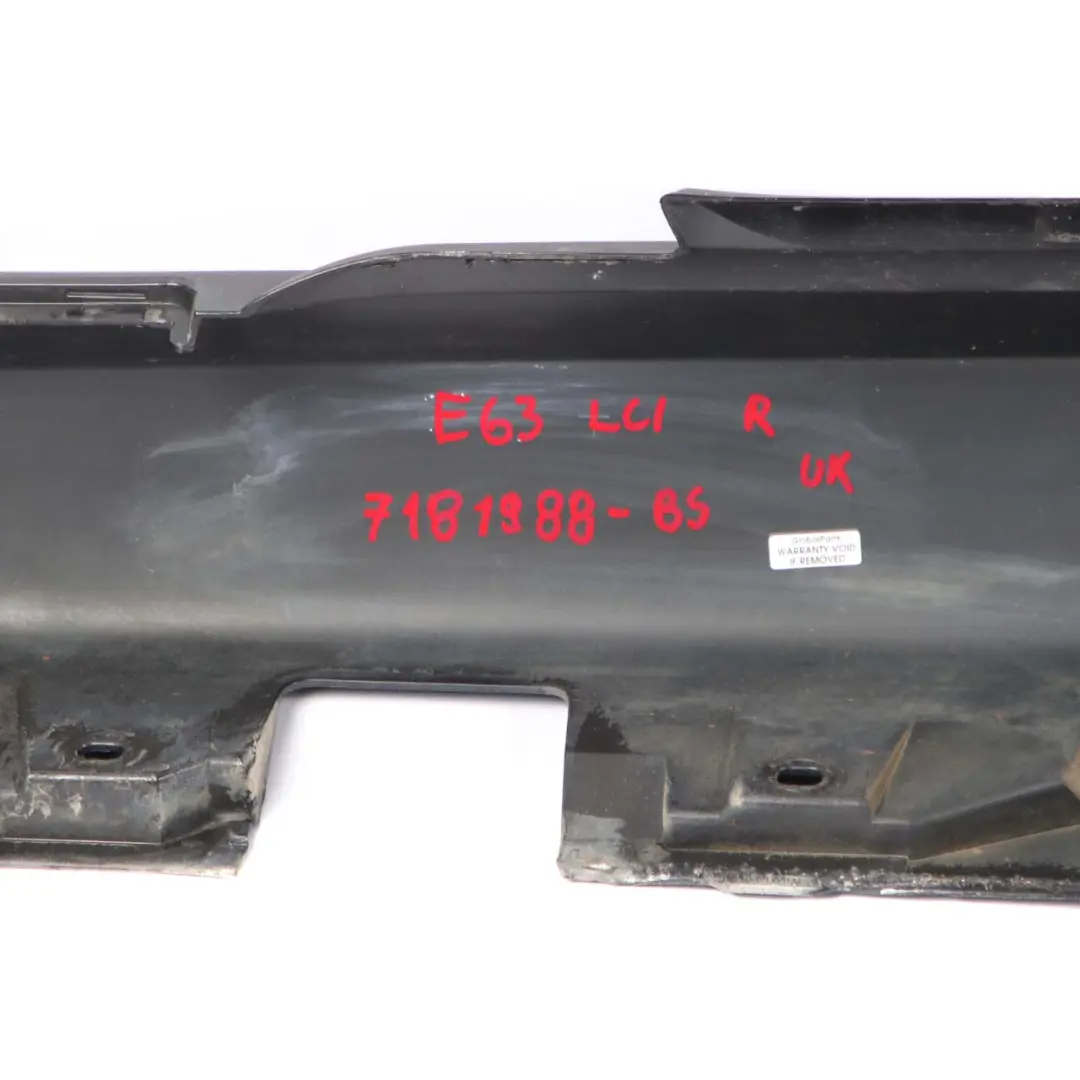 BMW 6 E63 E64 LCI Door Sill Side Cover Skirt Right O/S Black Sapphire - 475 - SKU 7181988-BS - Part number 7181988