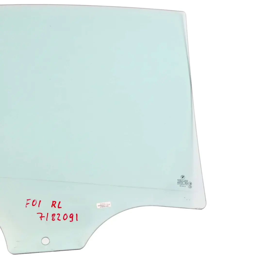 BMW F01 F04 Puerta trasera izquierda Ventana lateral Vidrio verde AS2 - SKU 7182091 - Número de pieza 7182091
